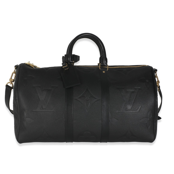 Louis Vuitton Black Monogram Empreinte Giant Keepall Bandouliere 45 - Picture 1 of 8